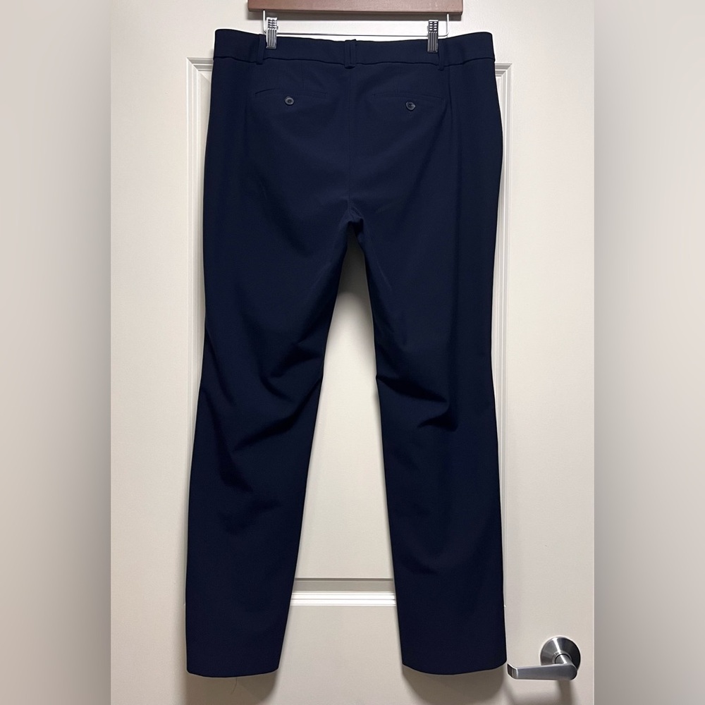 Talbots Windsor Trouser Pants Washable Comfy Business Casual Chic Navy Blue 14W - Picture 2 of 4
